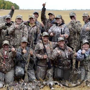 group of participants from the womans mentored waterfowl hunt