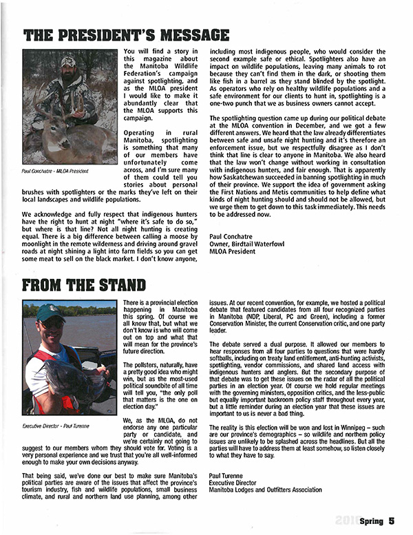 manitoba lodges and outfitters association magazine article