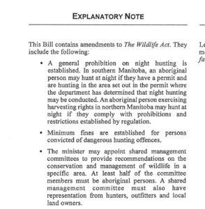 text from sections of the wildlife act
